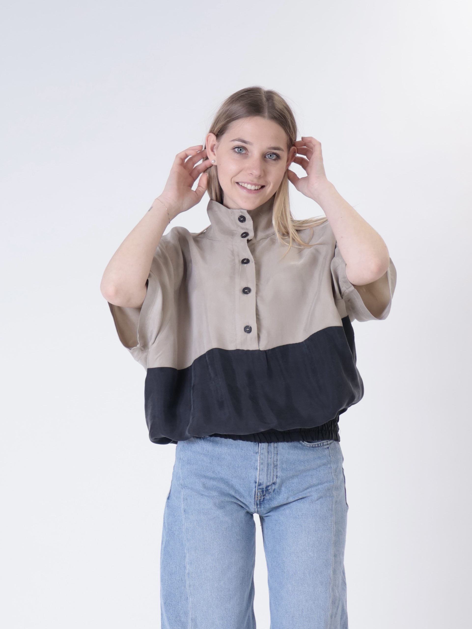 Blusa Lory m/m deserto/nero