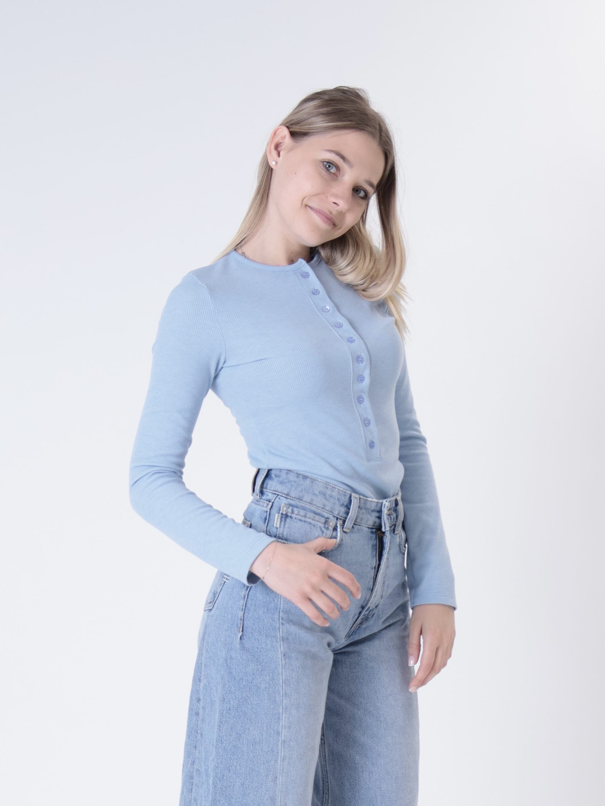 Maglia serafino celeste