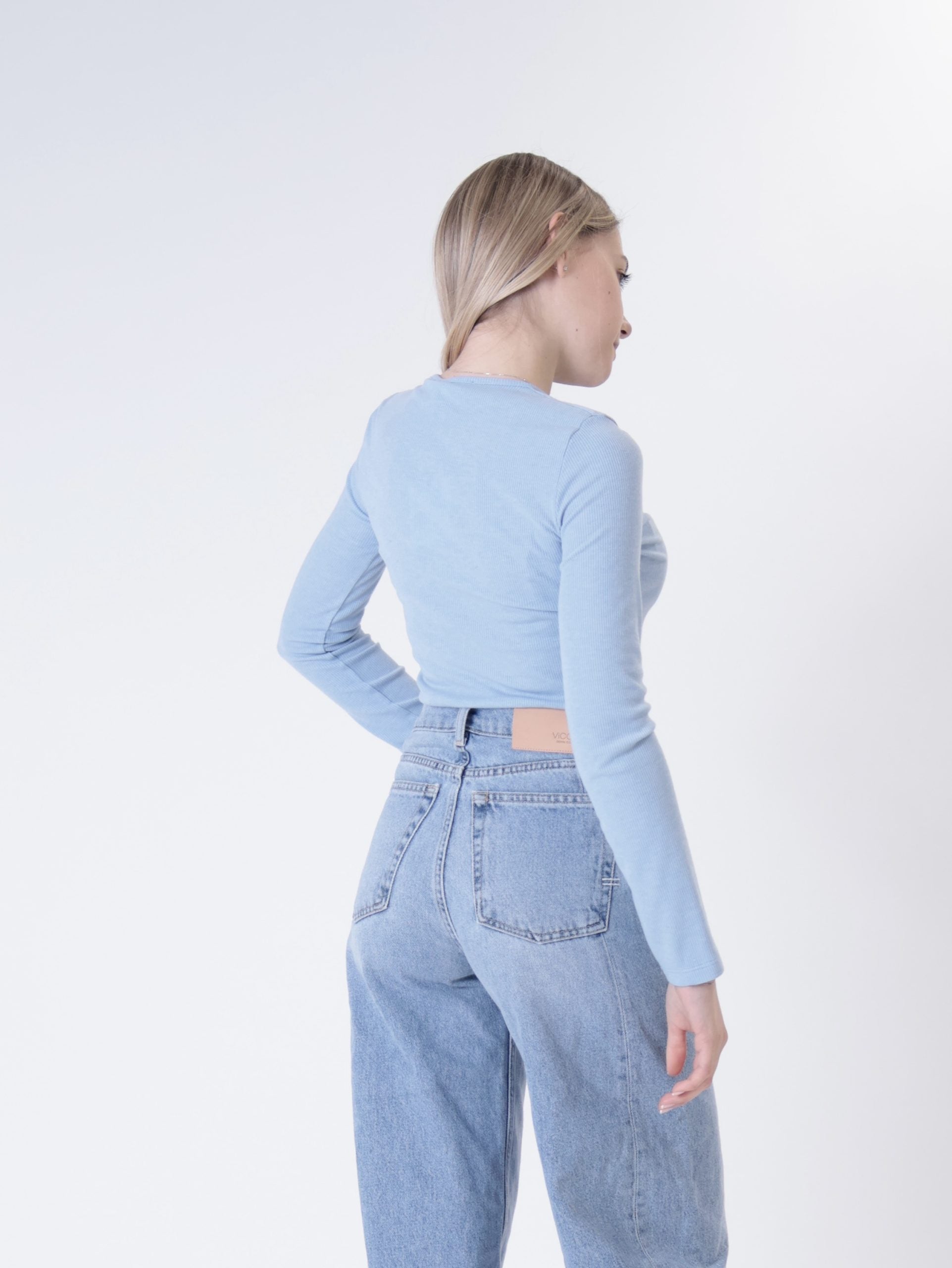 Maglia serafino celeste