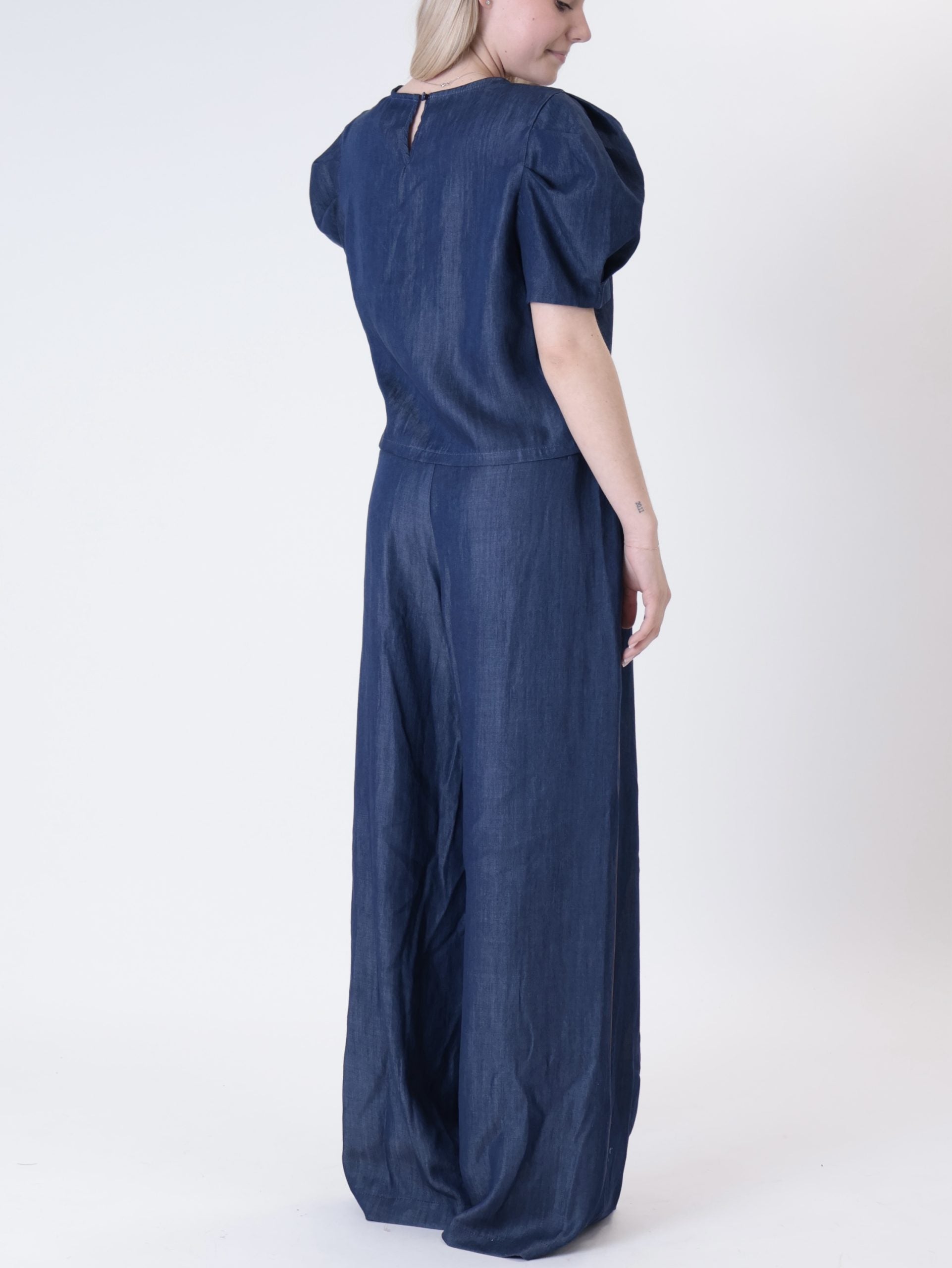 Top chambray blu
