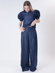 Top chambray blu