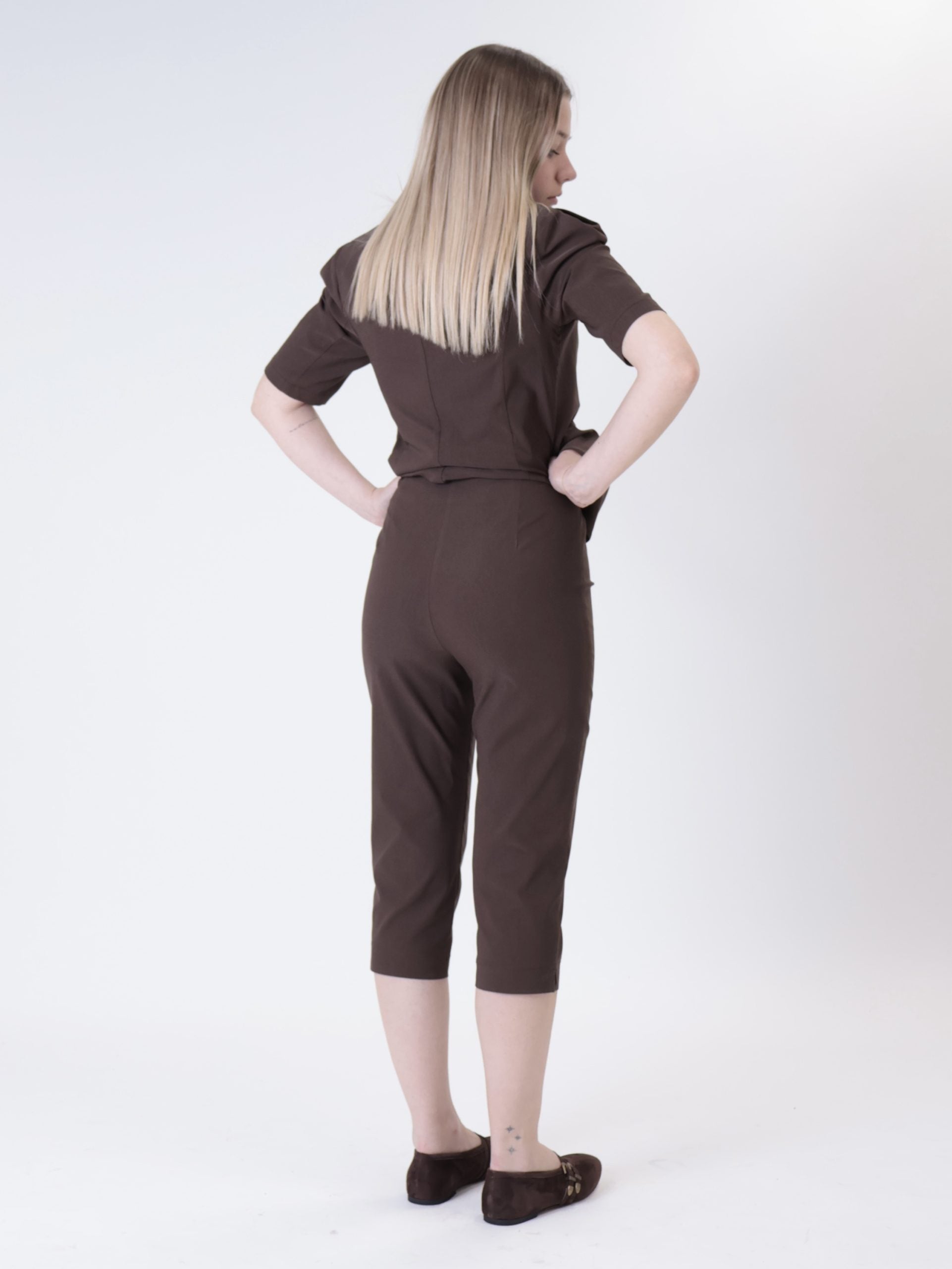 Ele Jacket m/fitted sleeve dark brown