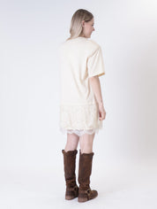 Hazelnut lace hem dress