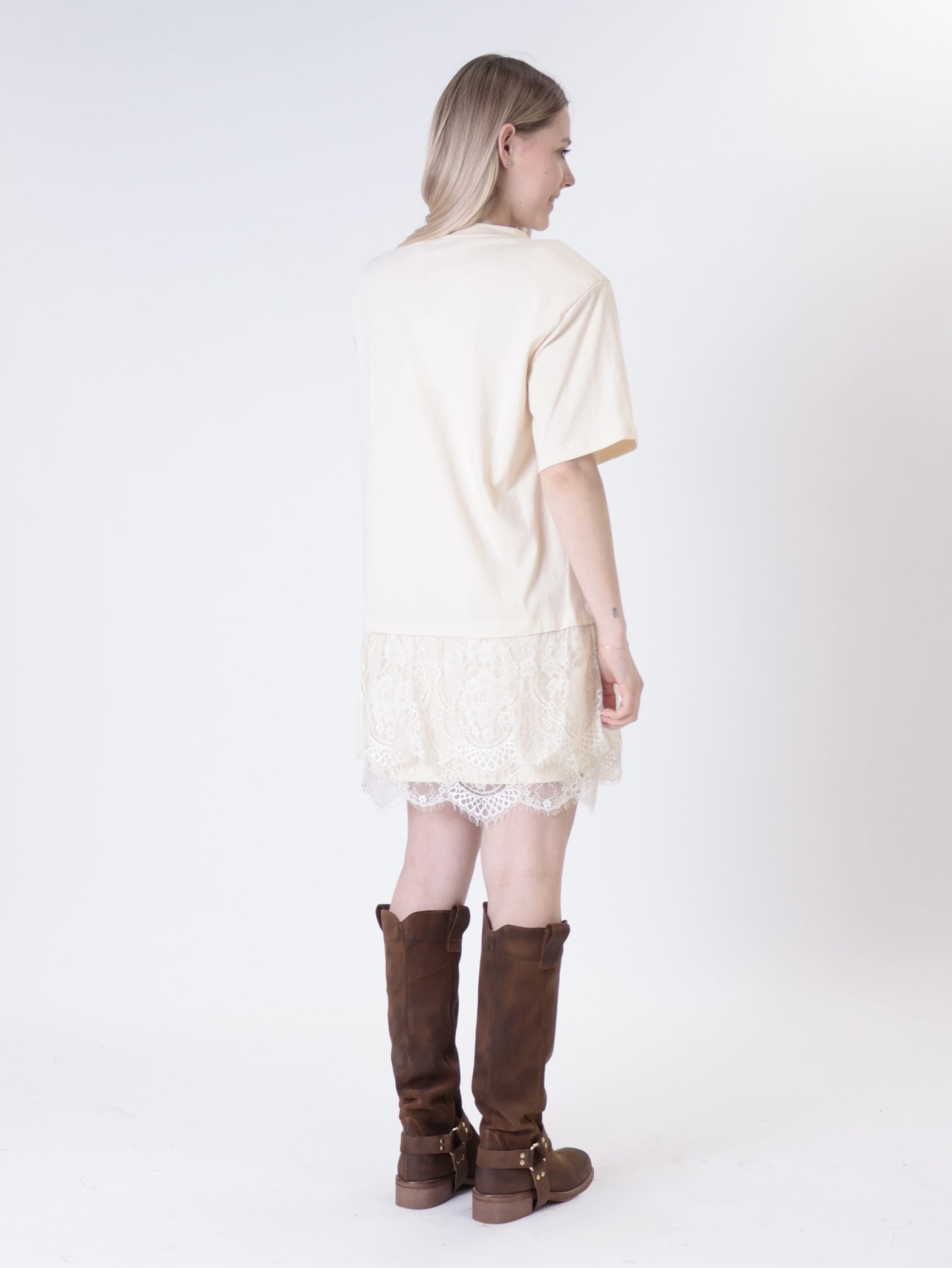 Hazelnut lace hem dress