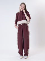 Maglia maty bottoni bordeaux/beige
