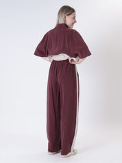 Trousers maty burgundy/beige
