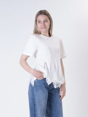 T-shirt spicchi pizzo bianco