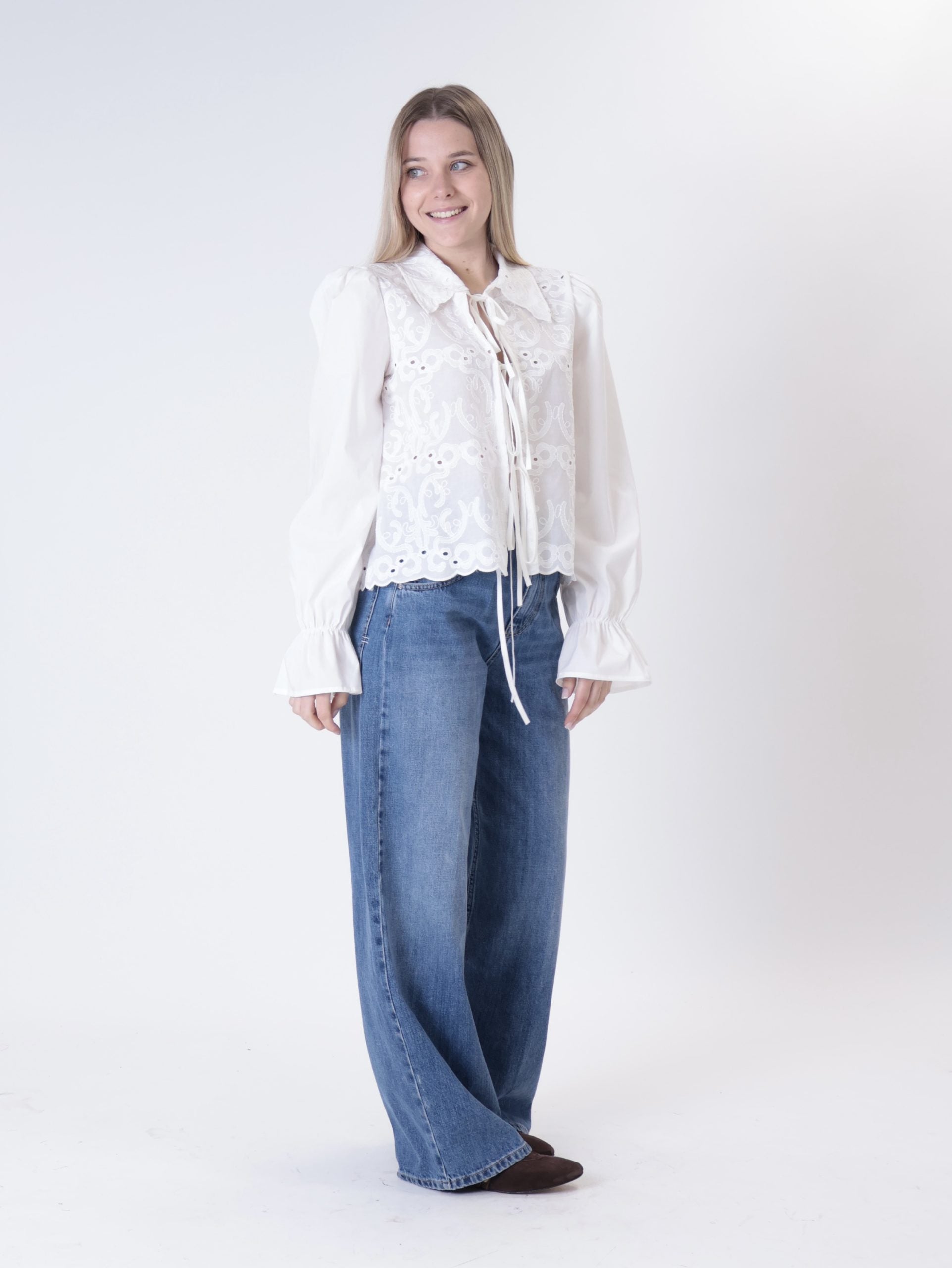 Camicia sangallo bianca