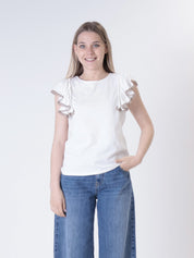 T-shirt voilant panna