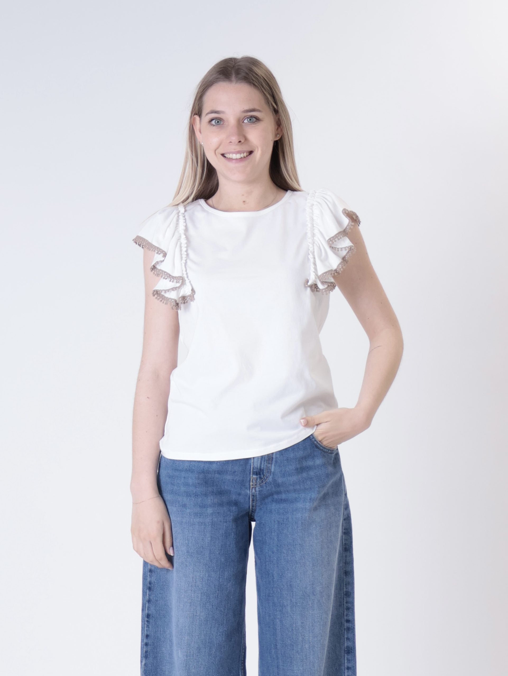 T-shirt voilant panna