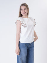 T-shirt voilant panna