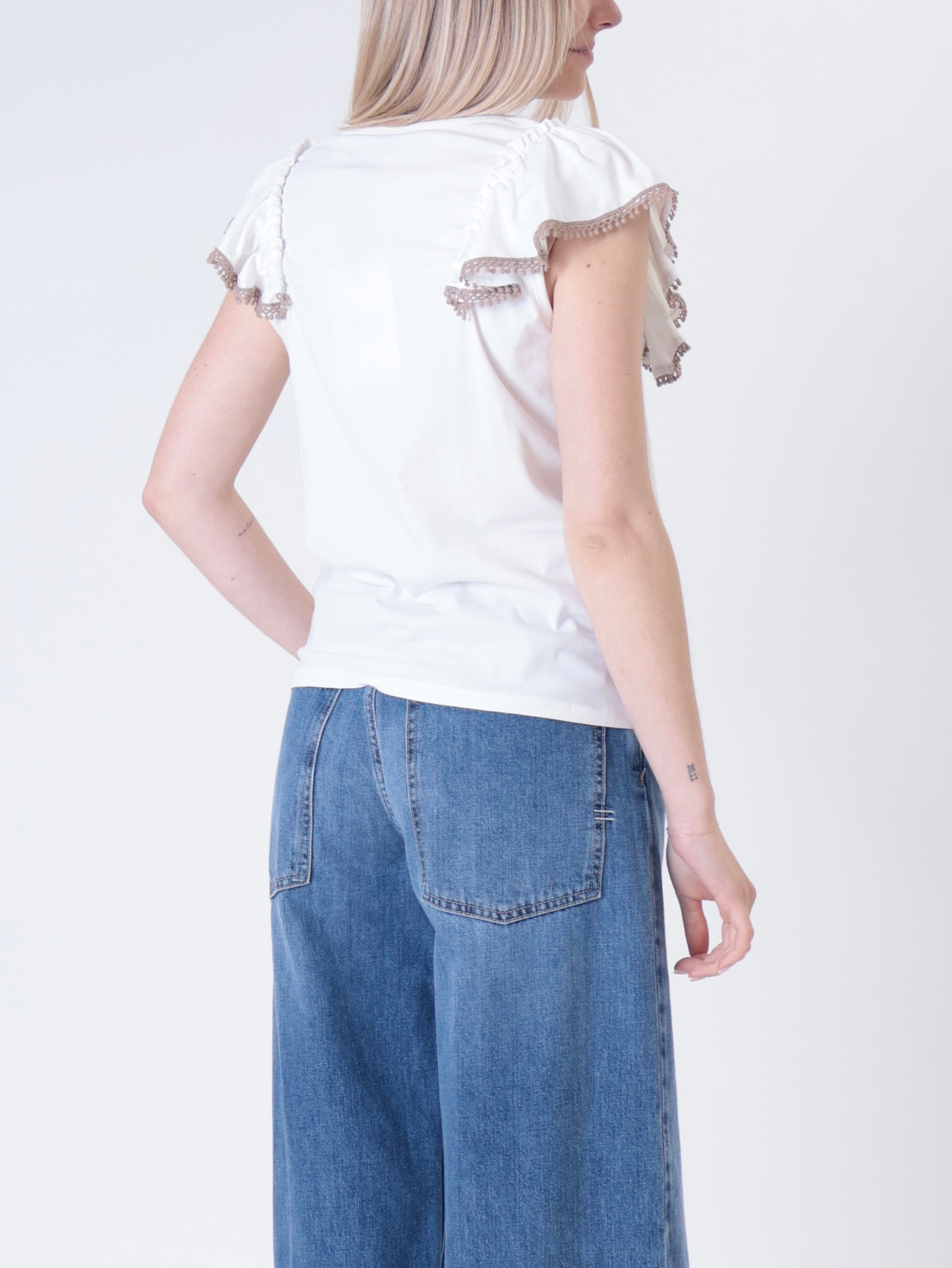 T-shirt voilant panna