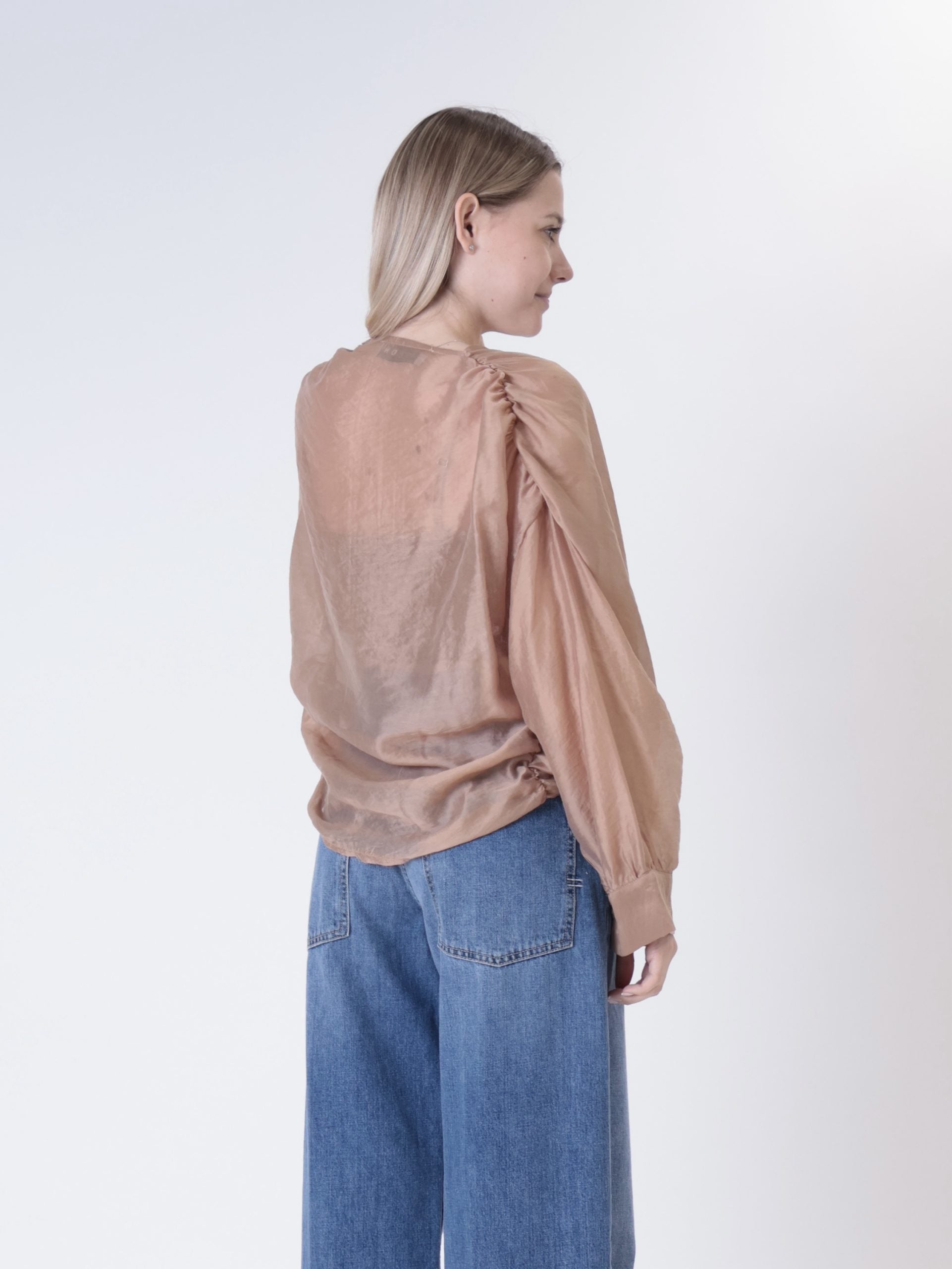 Camicia + top paillettes cammello