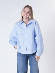 Camicia kimono celeste