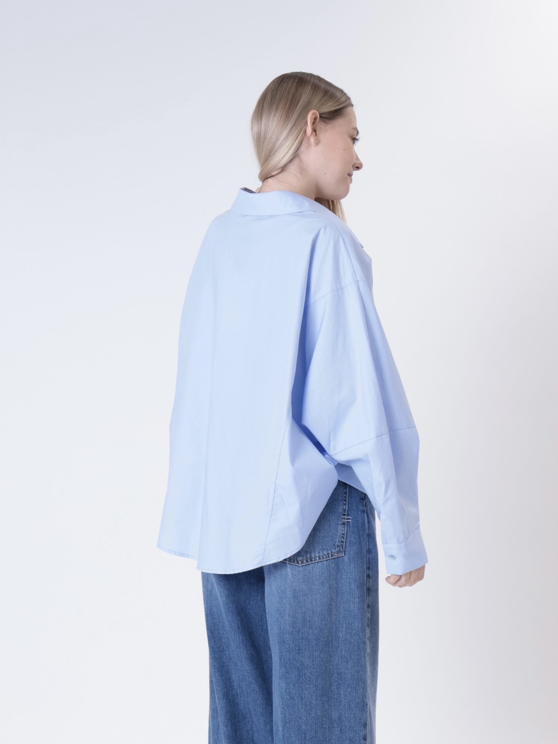 Camicia kimono celeste