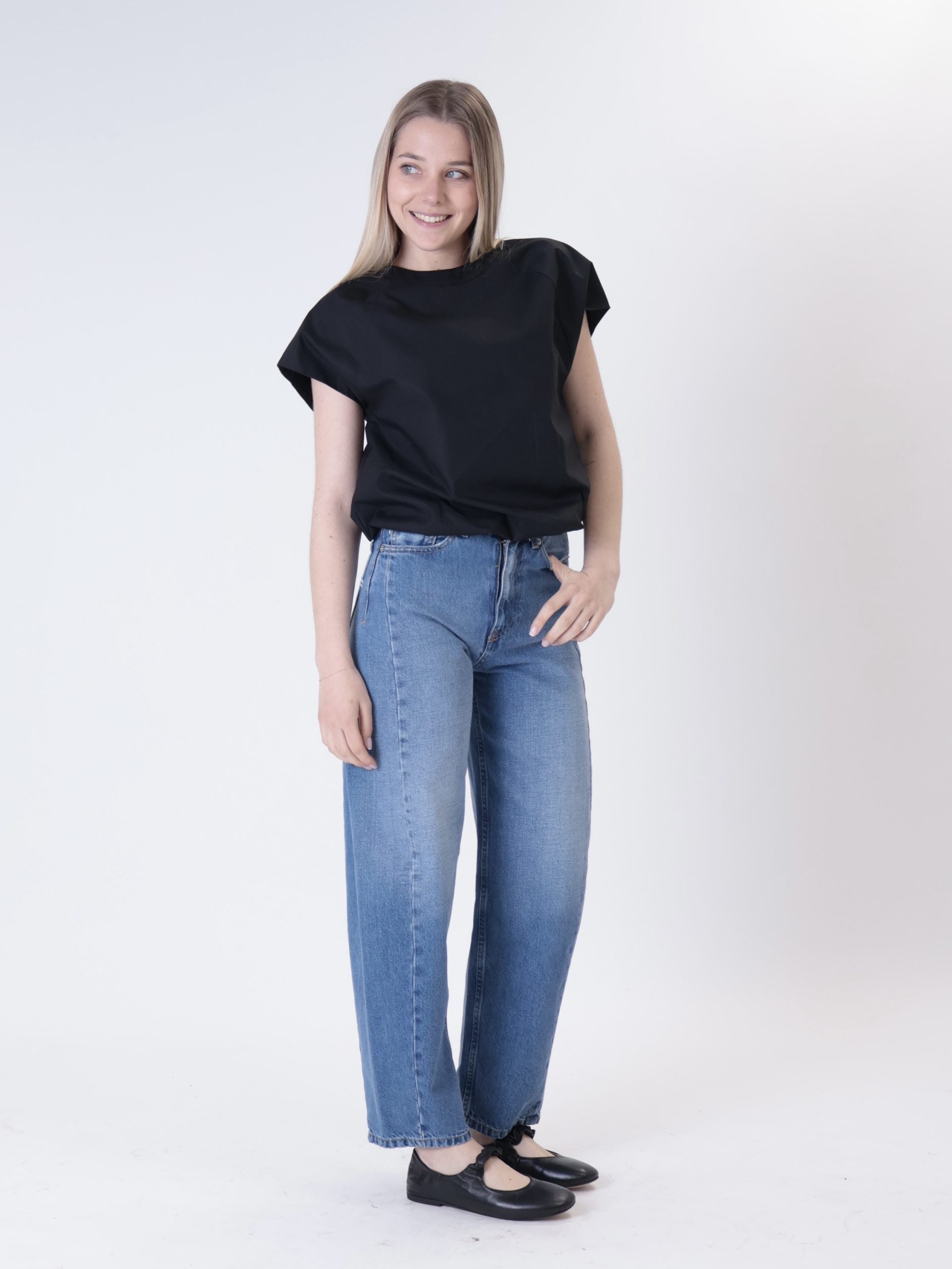 Top cotone nero