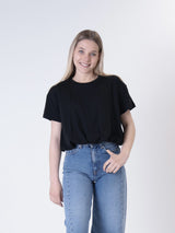 T-shirt arricciata nero