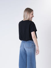 T-shirt arricciata nero