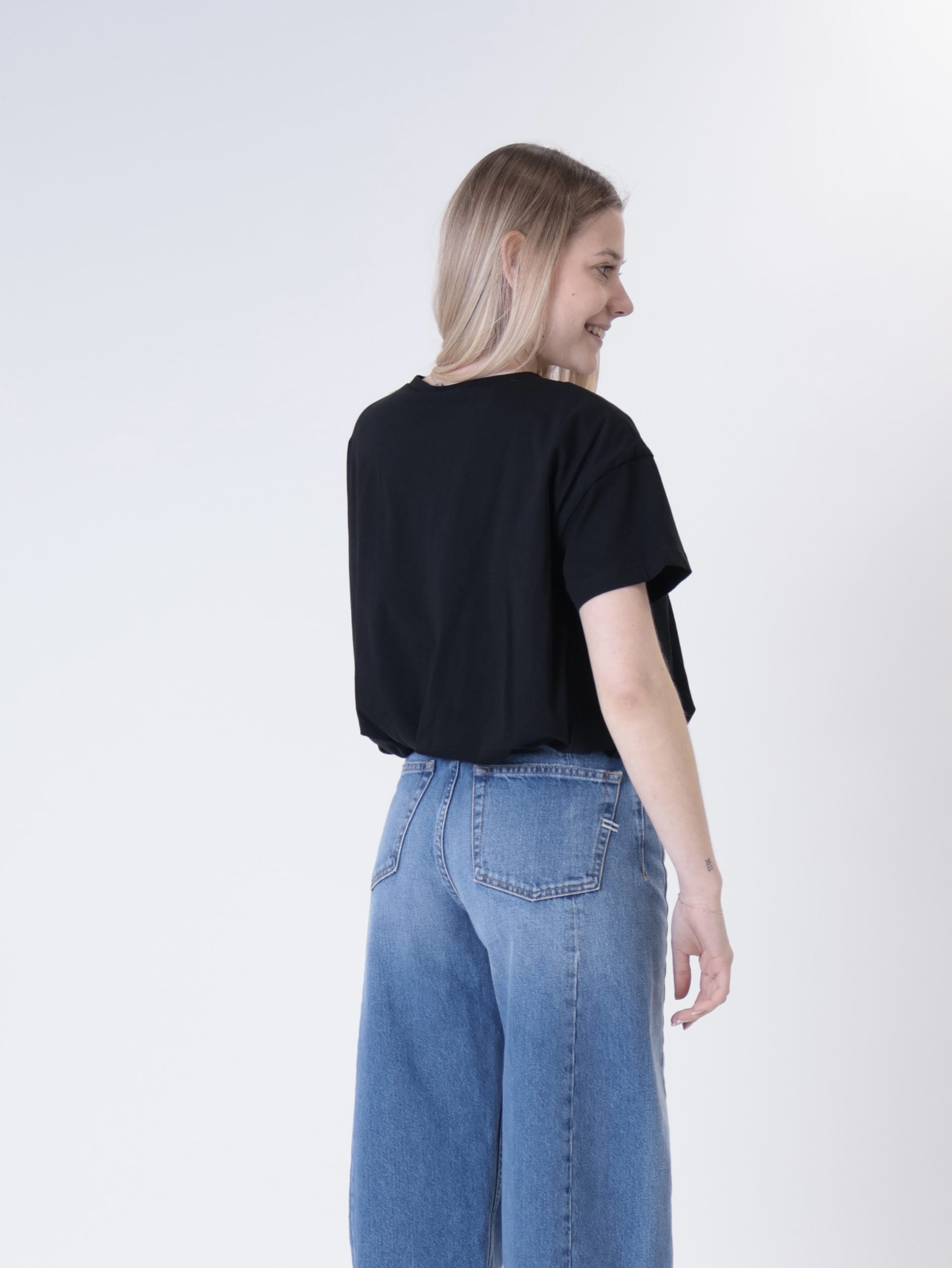 T-shirt arricciata nero