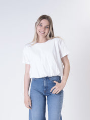 T-shirt arricciata bianco
