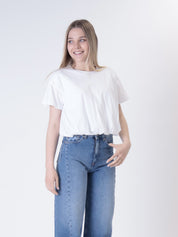 T-shirt arricciata bianco