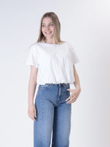 T-shirt arricciata bianco