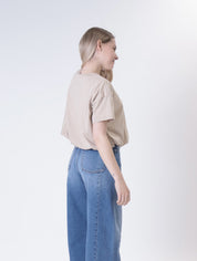 T-shirt arricciata beige