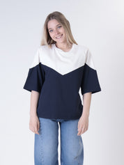T-shirt Pami blu/panna
