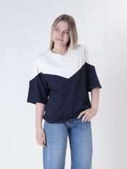 T-shirt Pami blu/panna