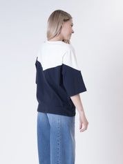 T-shirt Pami blu/panna