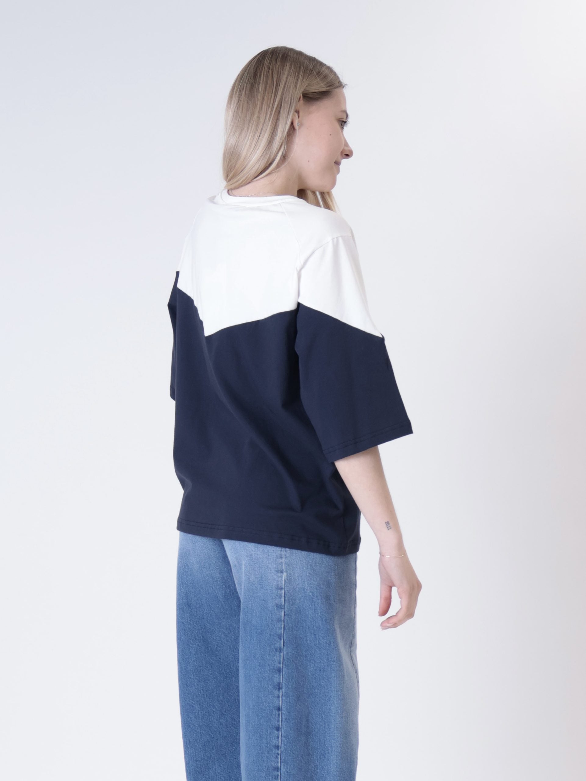 T-shirt Pami blu/panna
