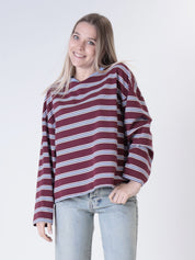 T-shirt colletto bordeaux/celeste