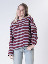 T-shirt colletto bordeaux/celeste