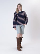 T-shirt colletto blu/bordeaux