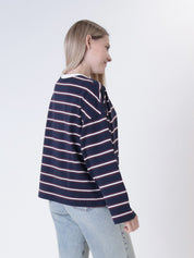 T-shirt colletto blu/bordeaux