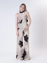 Patterned beige trousers