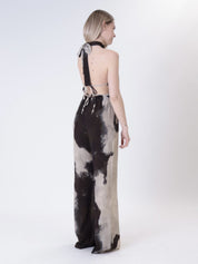 Patterned beige trousers