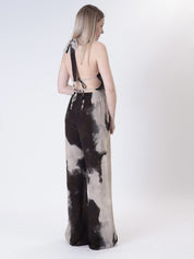 Top fazzoletto fantasia beige