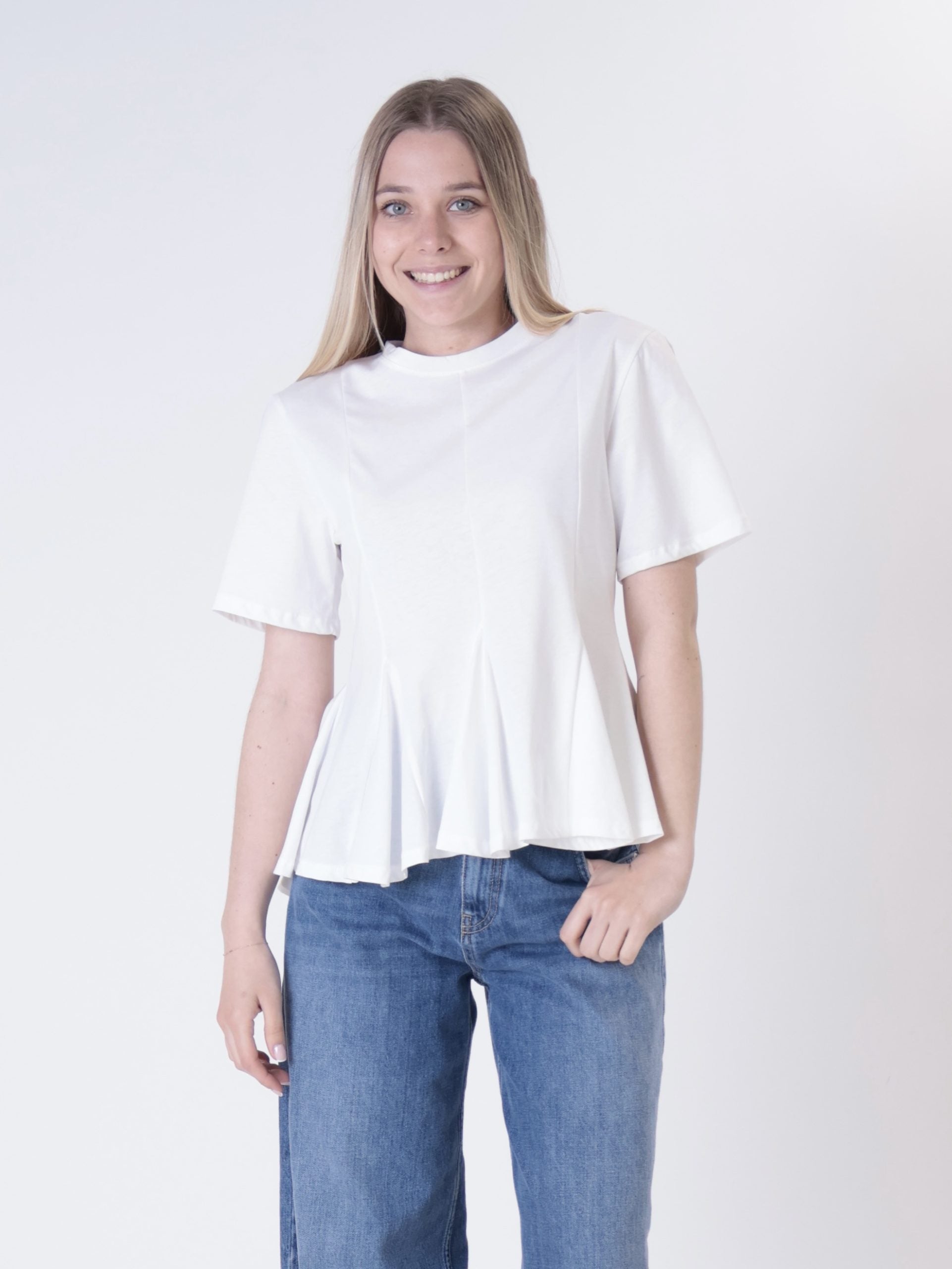 T-shirt godet bianca