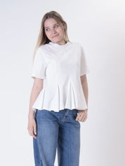 T-shirt godet bianca