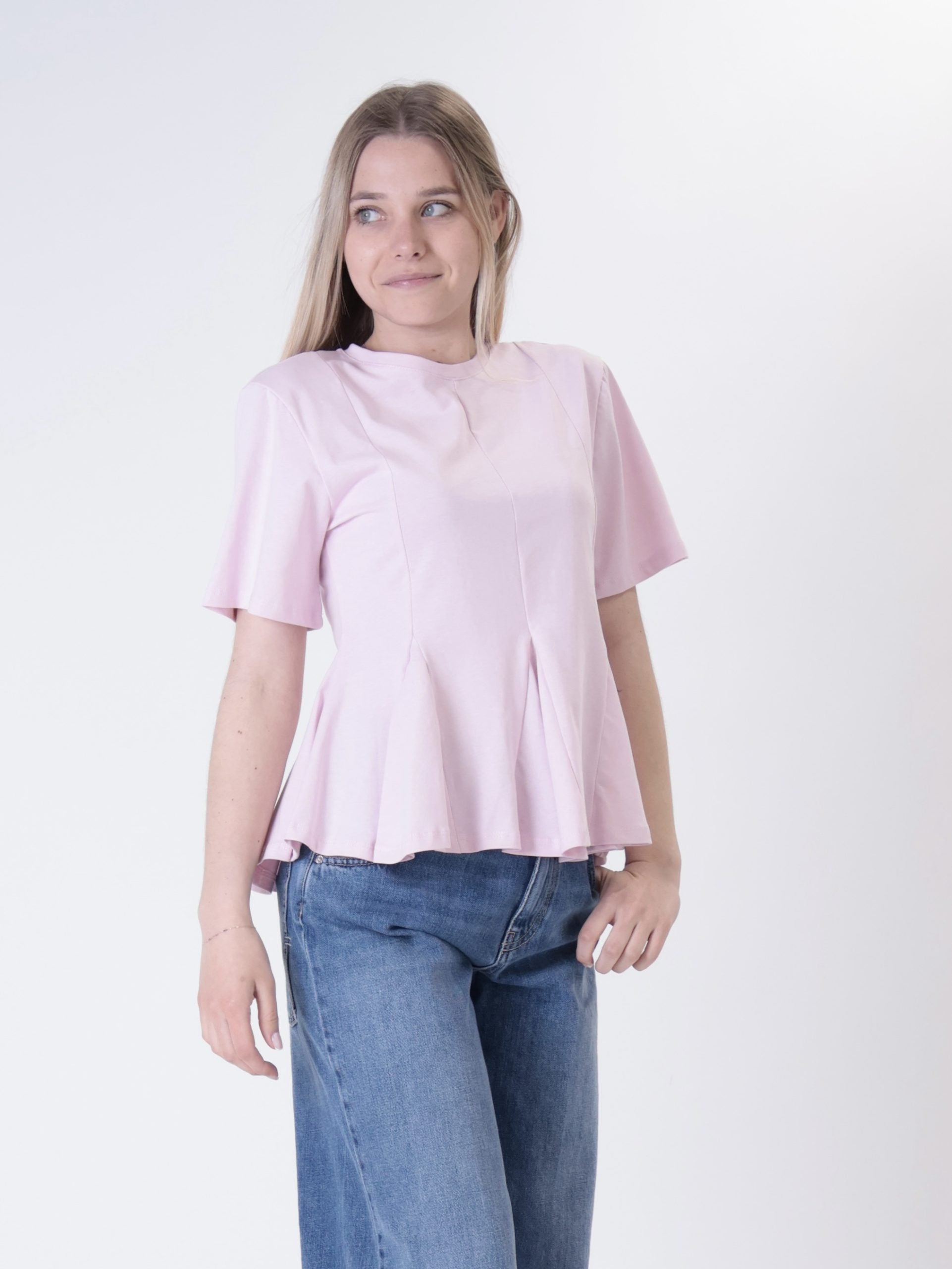 T-shirt godet rosa