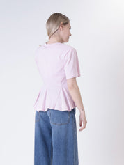 T-shirt godet rosa