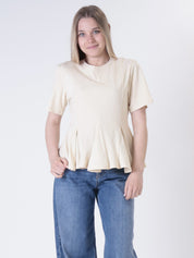 T-shirt godet nocciola