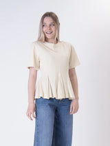 T-shirt godet nocciola