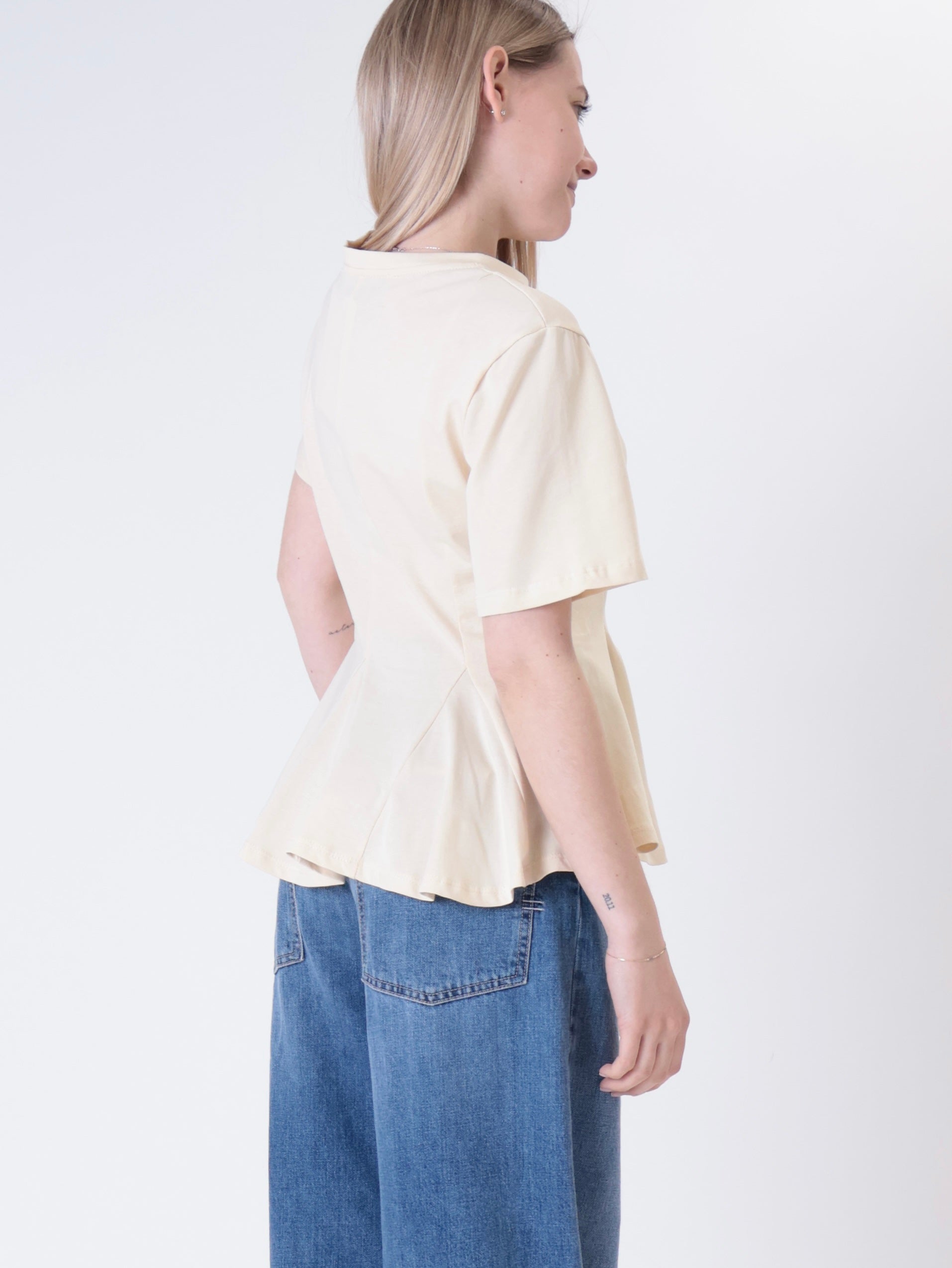 T-shirt godet nocciola
