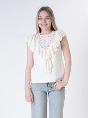 Top pizzo panna