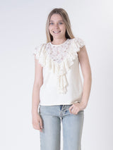 Top pizzo panna