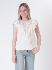 Top pizzo panna