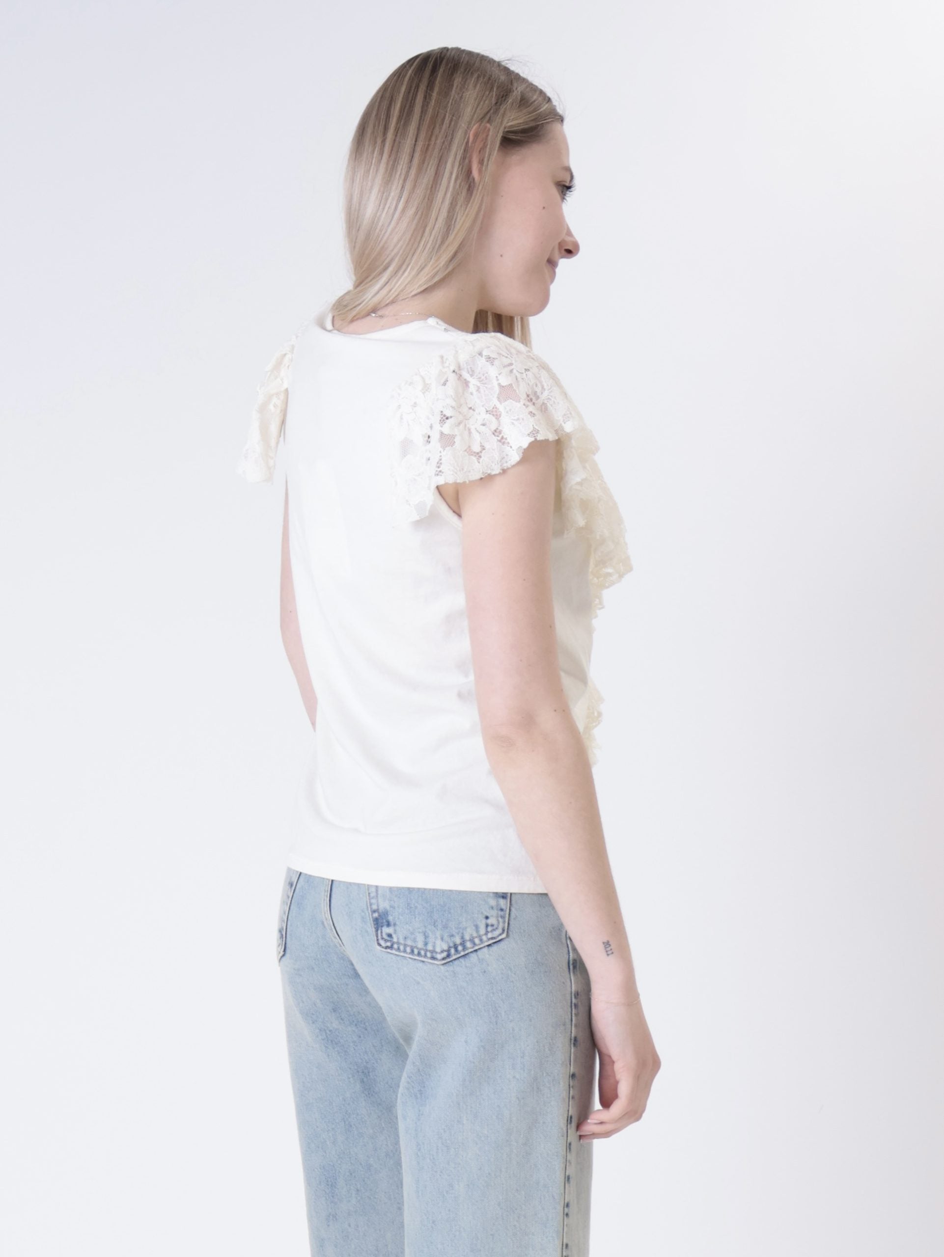 Top pizzo panna