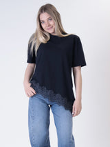 T-shirt svasata pizzo blu